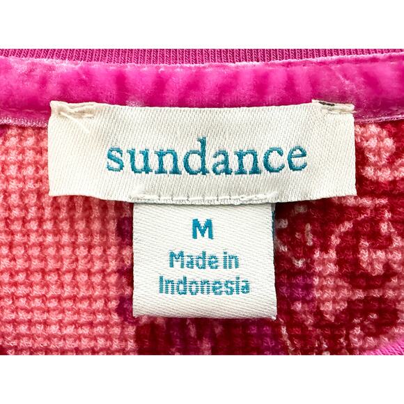 Sundance Women's Crewneck Waffle Thermal Long Sleeve Shirt Colorful Button Cuffs - Picture 6 of 7